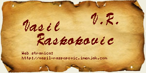 Vasil Raspopović vizit kartica
